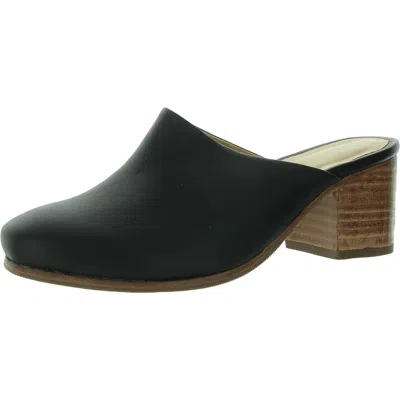 Nisolo Womens Faux Leather Round Toe Block Heels In Black