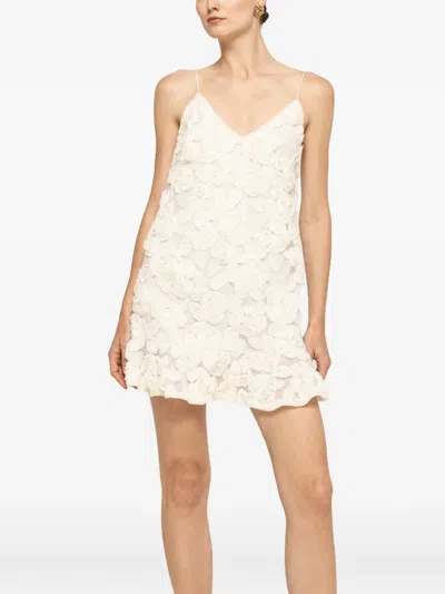 Nissa 3d Floral-embroidery Mini Dress In Multi