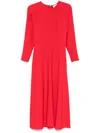 Nissa A-line Crepe Mid Dress In Red