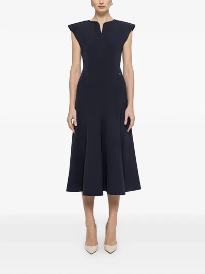 Nissa A-line Midi Dress In Blue