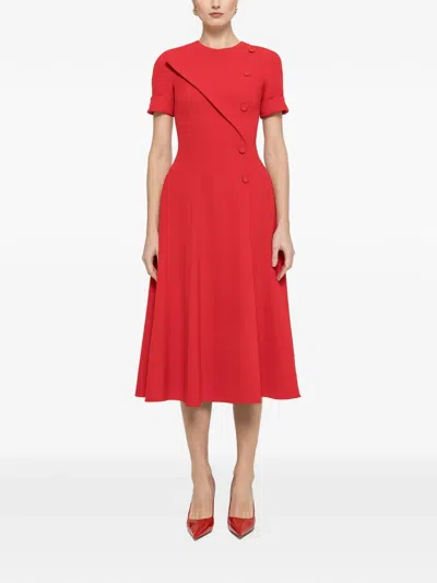 Nissa A-line Midi Dress In Red