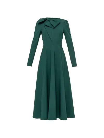 Nissa A-line Midi Dress In Green