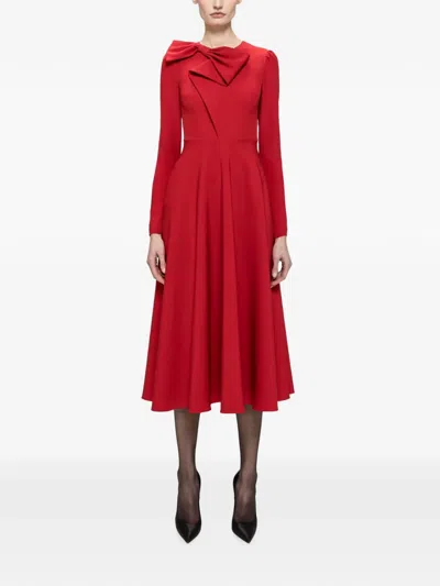Nissa A-line Midi Dress In Red