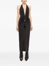 Nissa Backless Layered Jumpsuit In Black