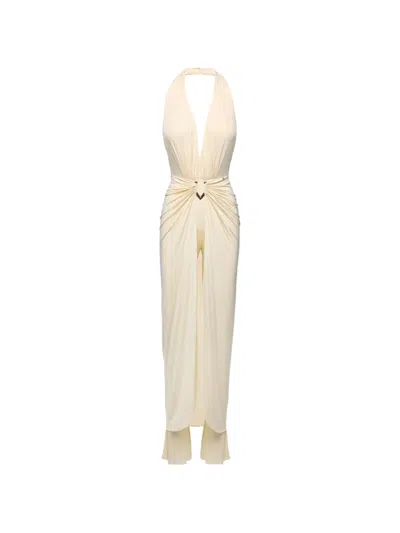 Nissa Backless Layered Jumpsuit In White
