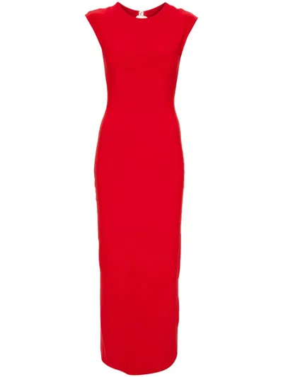 Nissa Backless Midi Dress In Red