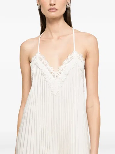 Nissa Backless Pleated Mini Dress In White