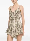 Nissa Backless Silk Mini Dress In Multi