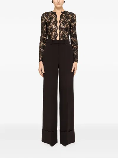 Nissa Belt-loops High-waisted Trousers In Brown