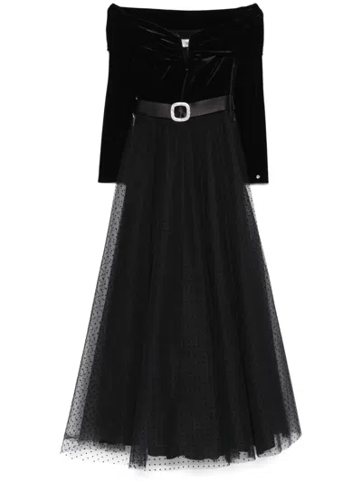 Nissa Belted Maxi Dress In Black