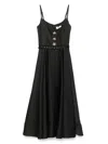 Nissa Belted Midi Dress In Black