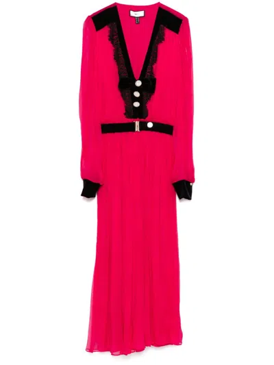 Nissa Belted Midi Dress In Pink
