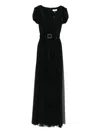 Nissa Belted Short-sleeved Dress In Black