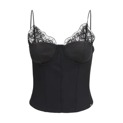 Nissa Black Polyester Pattern Women's Shirt