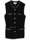 Nissa Bouclé Gilet In Black