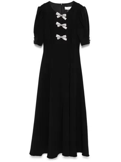 Nissa Bow-appliqué Maxi Dress In Black
