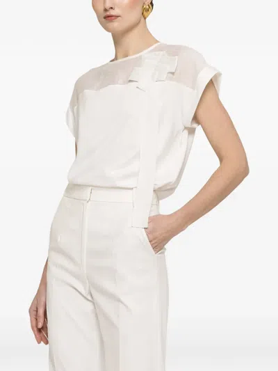 Nissa Bow Detail Blouse In White