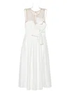 Nissa Bow-detail Midi Dress In White