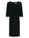 Nissa Bow-detail Midi Dress In Black