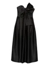 Nissa Bow-detail Midi Dress In Black