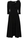 Nissa Bow-detail Midi Dress In Black
