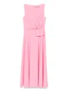 Nissa Bow-detail Midi Dress In Pink