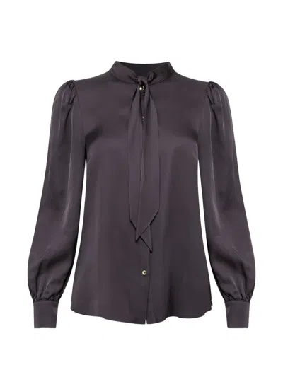 Nissa Bow-detail Shirt In Gray