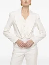 Nissa Button Cropped Blazer In White