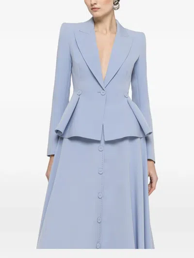 Nissa Button-detail Midi Skirt In Blue