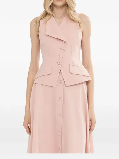 Nissa Button Detail Midi Skirt In Green