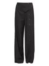 Nissa Button-detail Trousers In Black