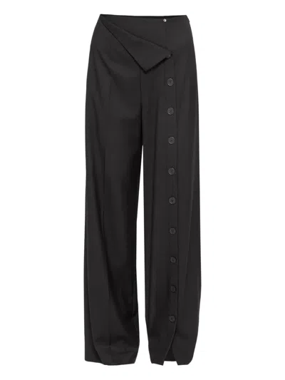 Nissa Button-detail Trousers In Black