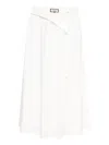 Nissa Buttoned Asymmetric Skirt In White