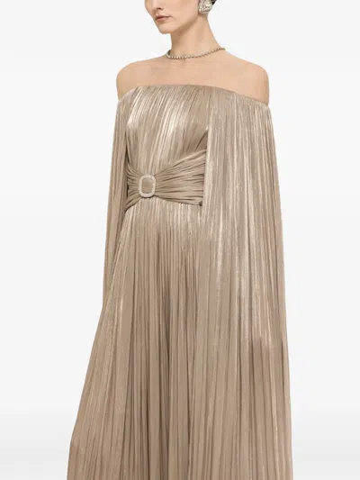 Nissa Cape Embellished Maxi Dress In Multi