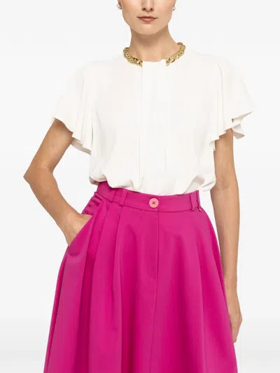 Nissa Chain-detail Satin Top In White