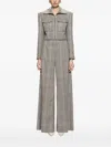 Nissa Checked Cropped Jacket In Gray