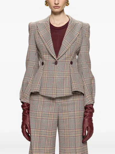 Nissa Checked Tailored Blazer In Multi