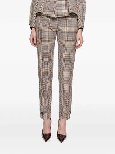 Nissa Checked Tailored Tapered Pants In Neutral