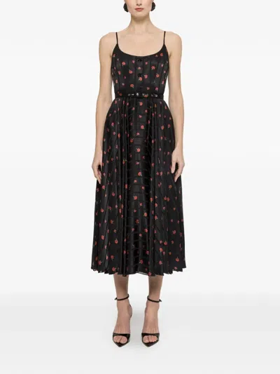 Nissa Belted Midi Dress In Black