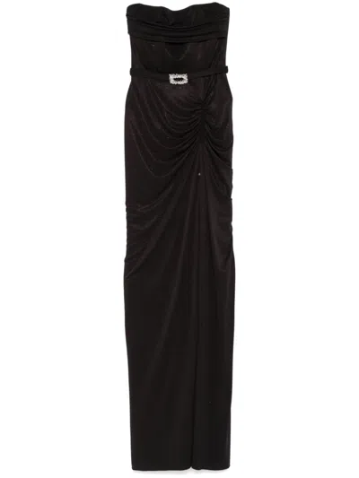 Nissa Corset-style Sleeveless Maxi Dress In Black