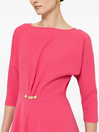 Nissa Crepe Midi Dress In Pink