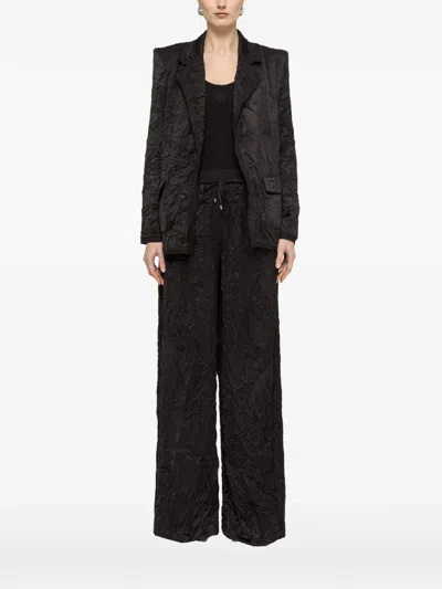 Nissa Crinkle-effect Blazer In Black