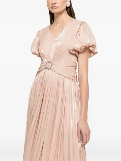 Nissa Crystal Detail Chiffon Dress In Pink