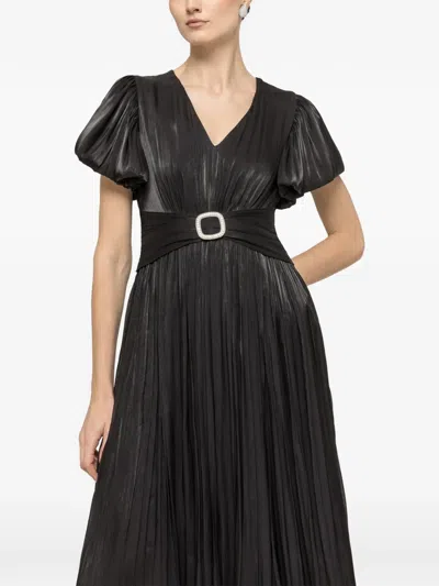 Nissa Crystal Detail Midi Dress In Black