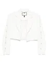 Nissa Crystal-embellished Cropped Blazer In White