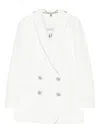 Nissa Crystal-embellished Double-breasted Blazer In White