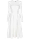 Nissa Crystal-embellished Long-sleeve Dress In White