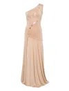 Nissa Crystal-embellished Maxi Dress In Neutral