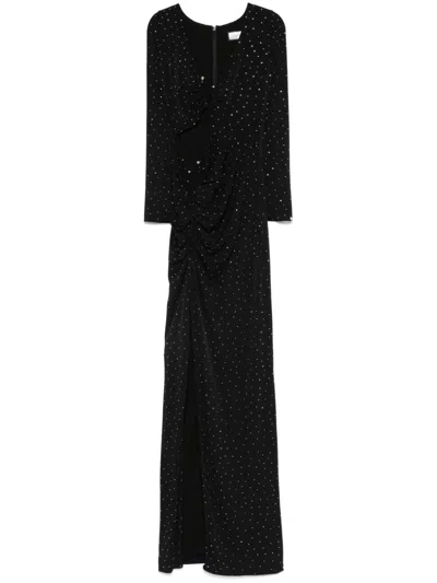 Nissa Crystal-embellished Maxi Dress In Black