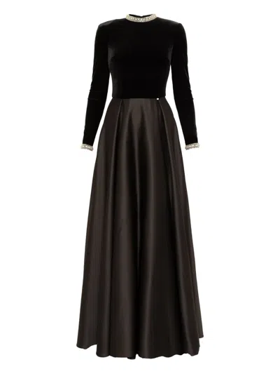 Nissa Crystal-embellished Maxi Dress In Black